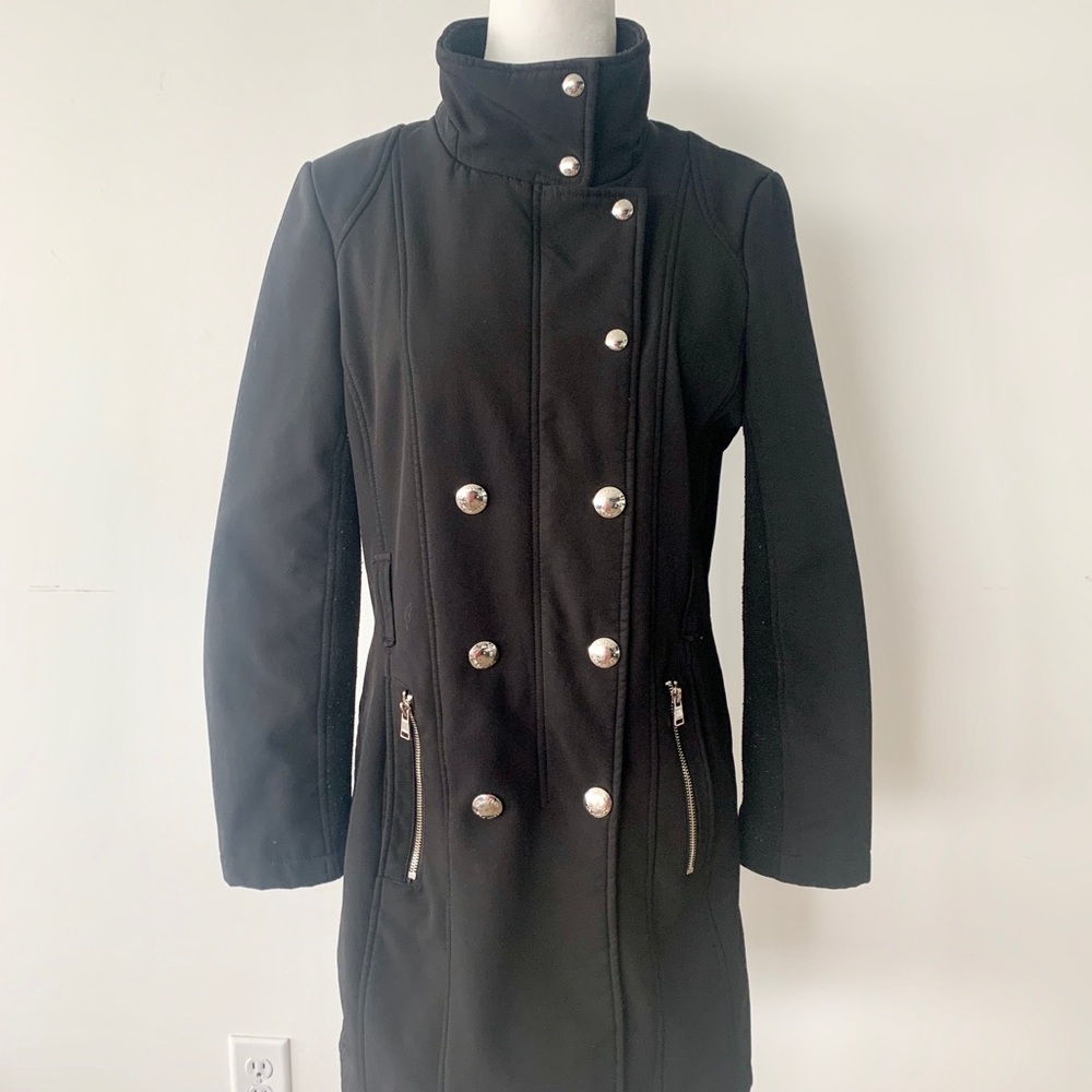 Black Calvin Klein Button Pea Coat - image 1